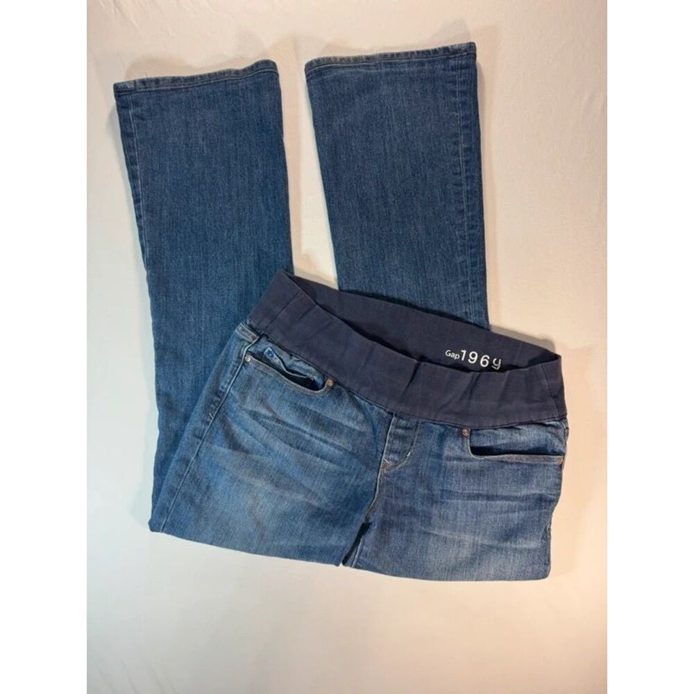 Gap 1969 Maternity Sexy Boot Bootcut Jeans Medium Wash Demi Panel Size 29 8R